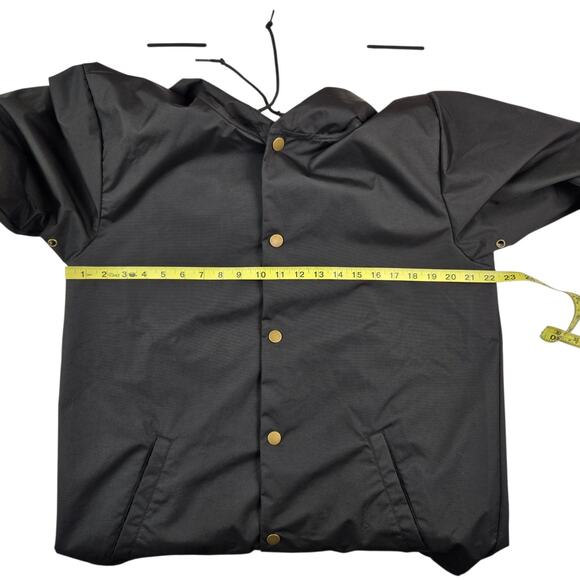 Cyno Jacket Size Large Nylon Black Snap Front Hood Rain Wind Cosplay - Picture 3 of 5